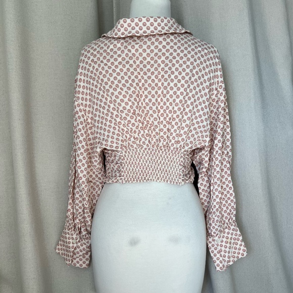 FREE PEOPLE Boho Cropped Button Down Indian Print Shirt - Picture 3 of 16